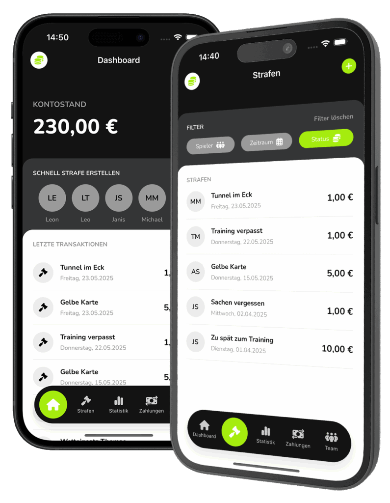 Mannschaftskasse App Screenshot